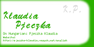 klaudia pjeczka business card